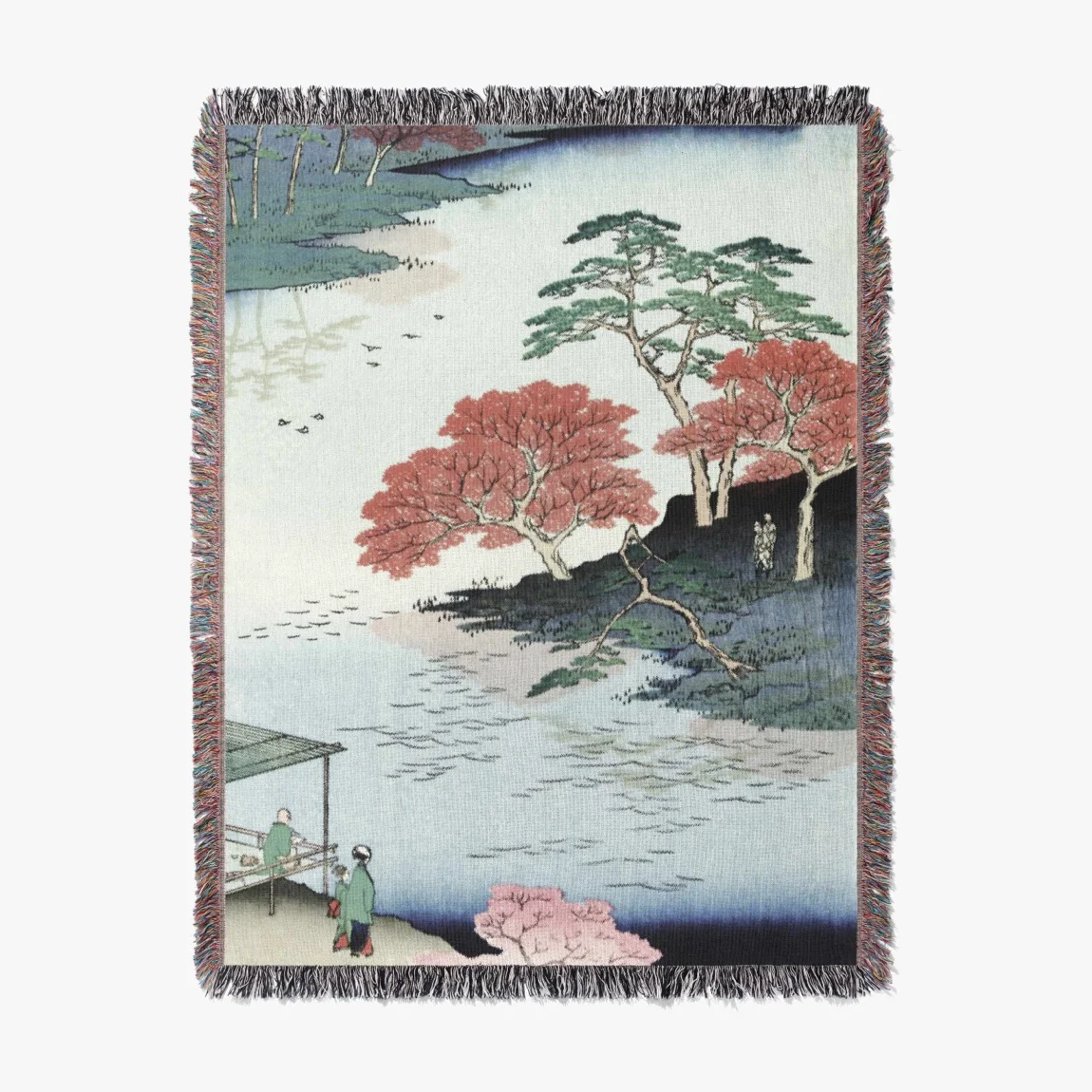Inside Akiba Shrine Woven Blanket by Utagawa Hiroshige - Sumi Market